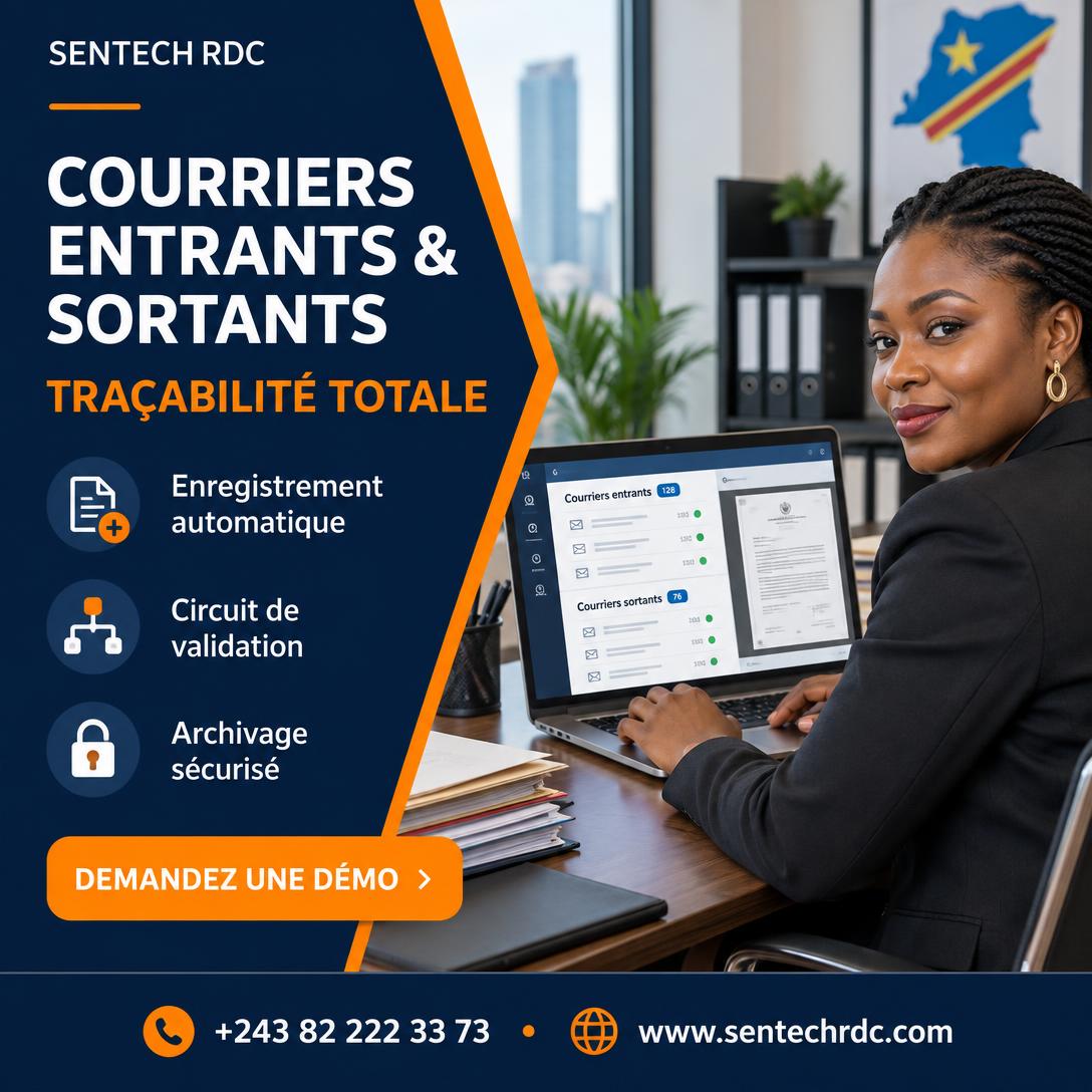 Gestion des courriers — SENTECH RDC Kinshasa